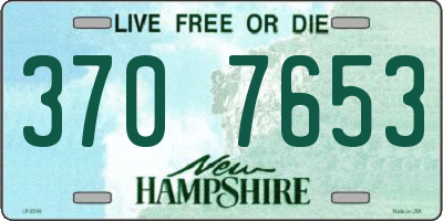 NH license plate 3707653