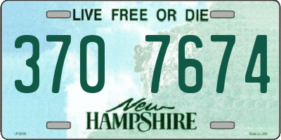 NH license plate 3707674