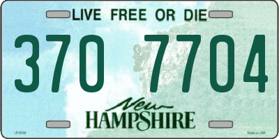 NH license plate 3707704
