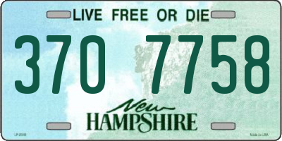 NH license plate 3707758