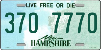 NH license plate 3707770