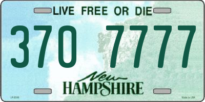NH license plate 3707777