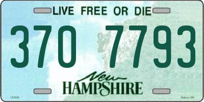 NH license plate 3707793