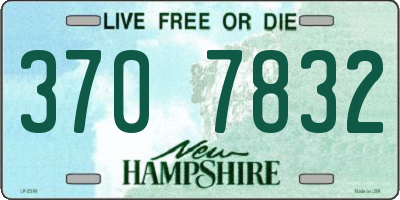 NH license plate 3707832