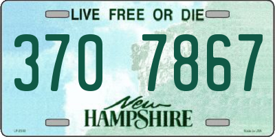 NH license plate 3707867