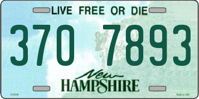 NH license plate 3707893