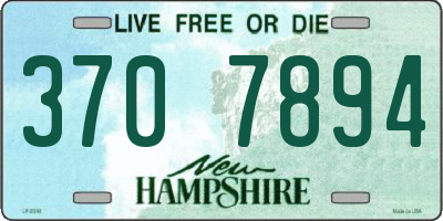 NH license plate 3707894