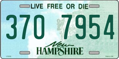 NH license plate 3707954
