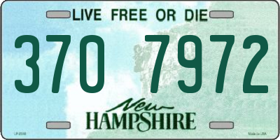 NH license plate 3707972