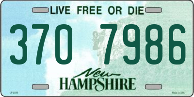 NH license plate 3707986