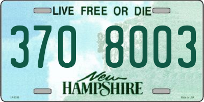 NH license plate 3708003