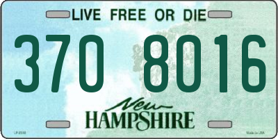 NH license plate 3708016