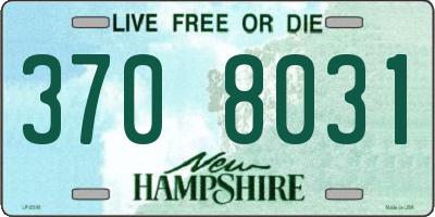 NH license plate 3708031