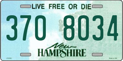 NH license plate 3708034