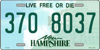 NH license plate 3708037