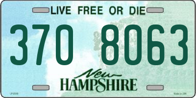 NH license plate 3708063