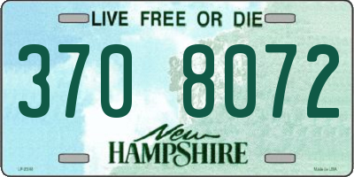 NH license plate 3708072