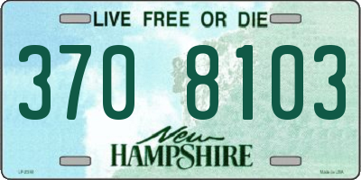 NH license plate 3708103