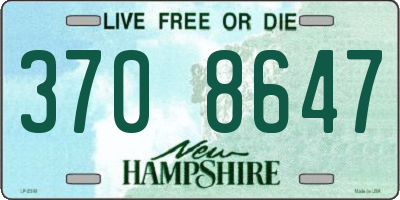 NH license plate 3708647