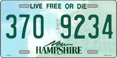 NH license plate 3709234