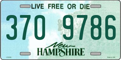 NH license plate 3709786