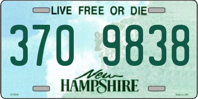 NH license plate 3709838