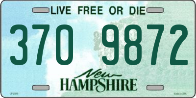 NH license plate 3709872