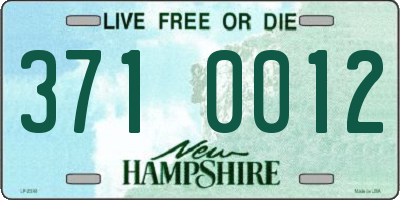 NH license plate 3710012
