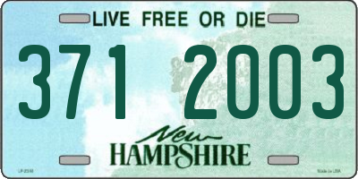 NH license plate 3712003