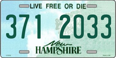 NH license plate 3712033