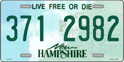 NH license plate 3712982