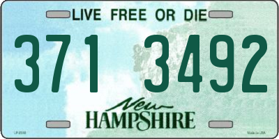 NH license plate 3713492
