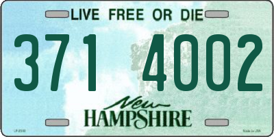 NH license plate 3714002