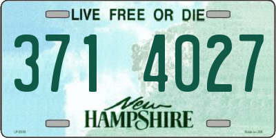 NH license plate 3714027