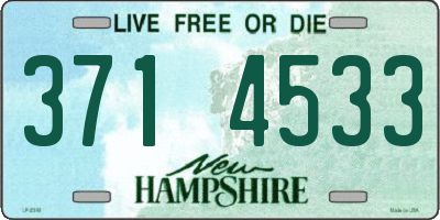 NH license plate 3714533