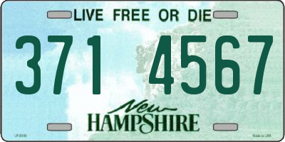 NH license plate 3714567