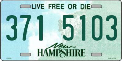 NH license plate 3715103