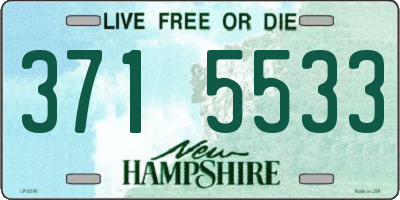 NH license plate 3715533