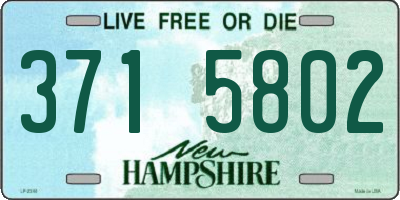 NH license plate 3715802