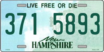 NH license plate 3715893