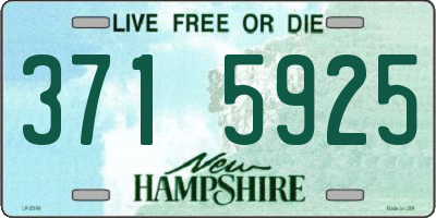 NH license plate 3715925
