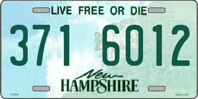 NH license plate 3716012
