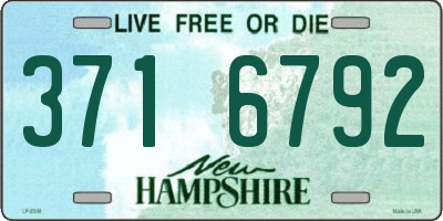 NH license plate 3716792