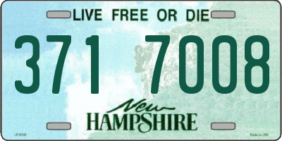 NH license plate 3717008