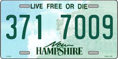 NH license plate 3717009