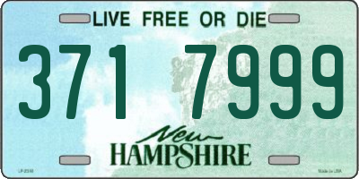 NH license plate 3717999