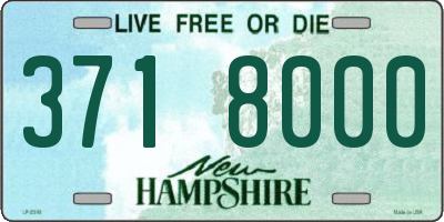 NH license plate 3718000