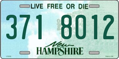 NH license plate 3718012