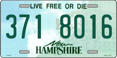 NH license plate 3718016