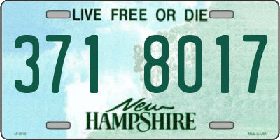 NH license plate 3718017